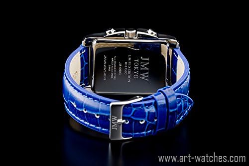 角型腕時計 ブルー＆シルバー スクエア腕時計